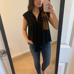 Zara Trf Black Blouse